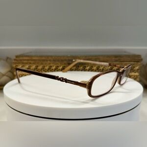 Brendel - Brown/Tan Horn Patterned Rx Eyeglass Frames, Copper-Toned Accents, EUC
